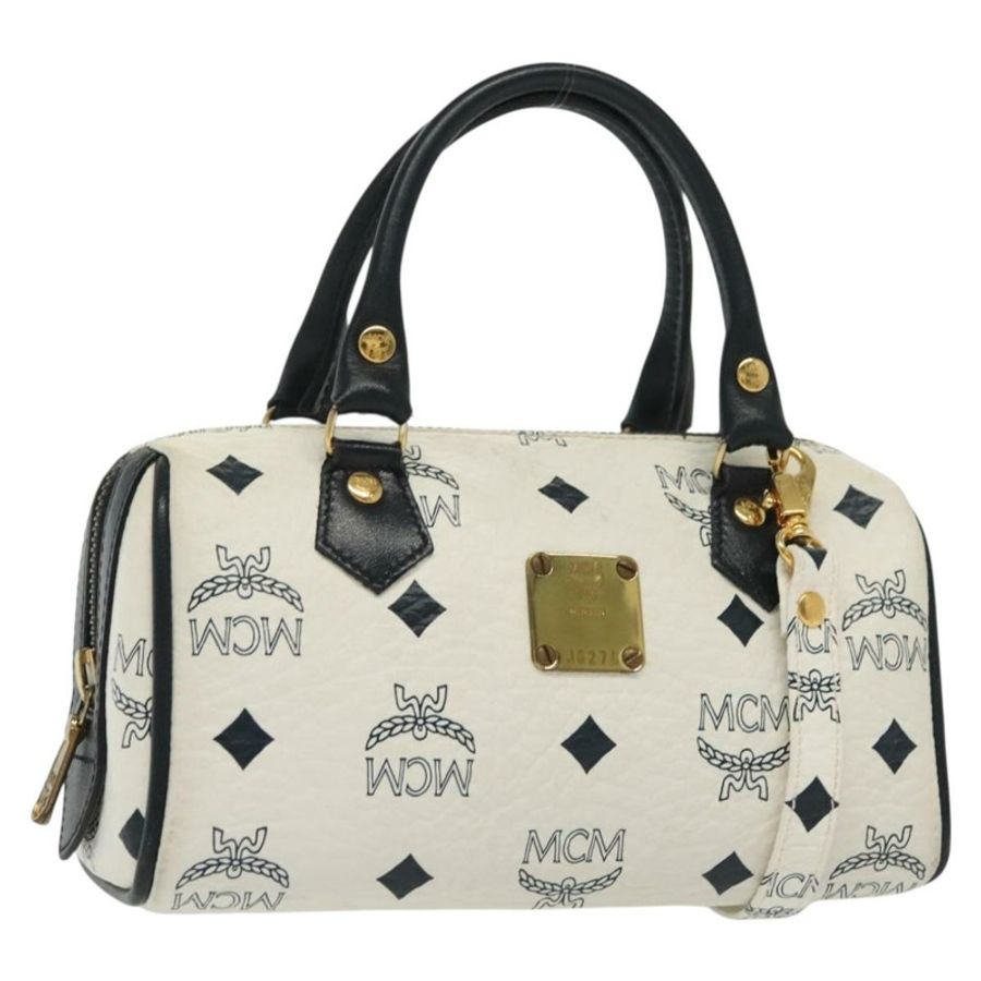 【日本直送】MCM Logoogram Vicetos 迷你手提包 PVC 兩用 白色 金色 正品 141704-0
