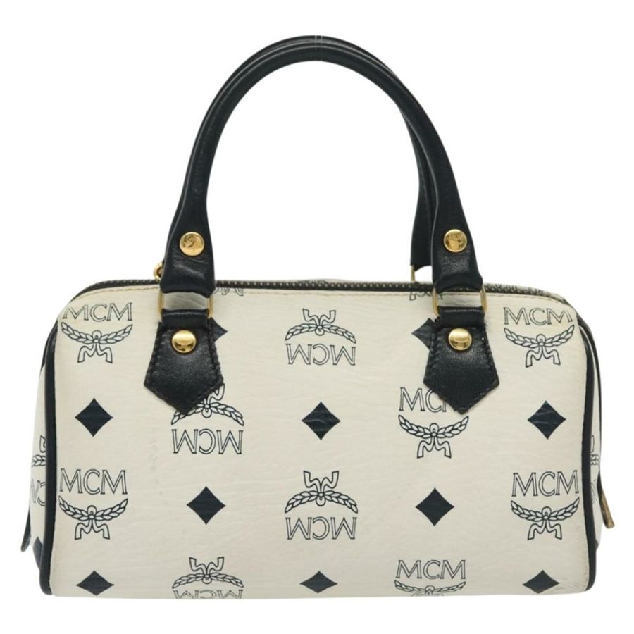 【日本直送】MCM Logoogram Vicetos 迷你手提包 PVC 兩用 白色 金色 正品 141704-1
