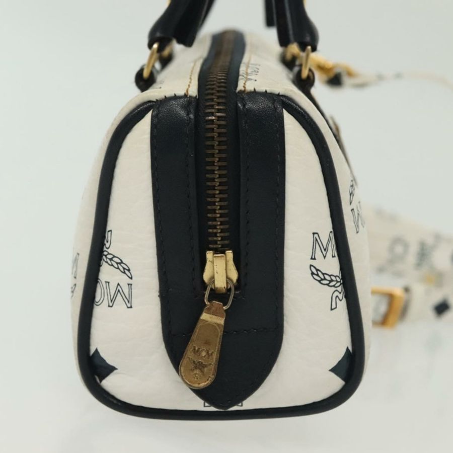 【日本直送】MCM Logoogram Vicetos 迷你手提包 PVC 兩用 白色 金色 正品 141704-3