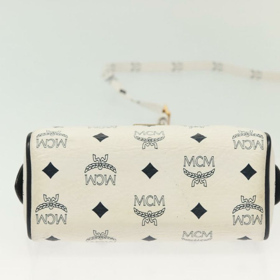 【日本直送】MCM Logoogram Vicetos 迷你手提包 PVC 兩用 白色 金色 正品 141704-4