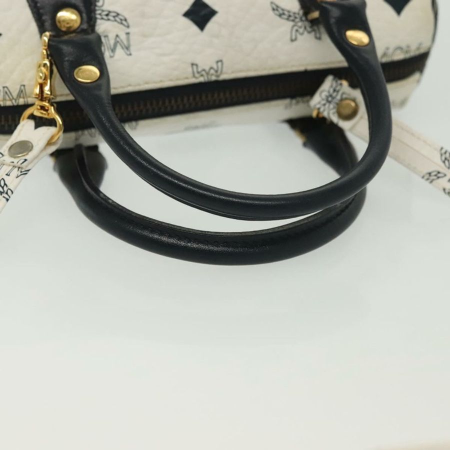 【日本直送】MCM Logoogram Vicetos 迷你手提包 PVC 兩用 白色 金色 正品 141704-6