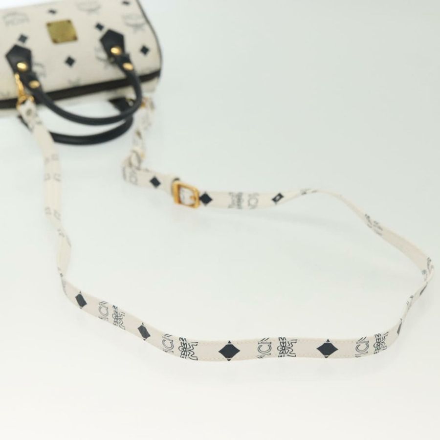 【日本直送】MCM Logoogram Vicetos 迷你手提包 PVC 兩用 白色 金色 正品 141704-8