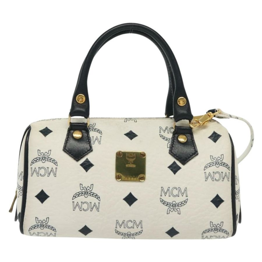 【日本直送】MCM Logoogram Vicetos 迷你手提包 PVC 兩用 白色 金色 正品 141704-12