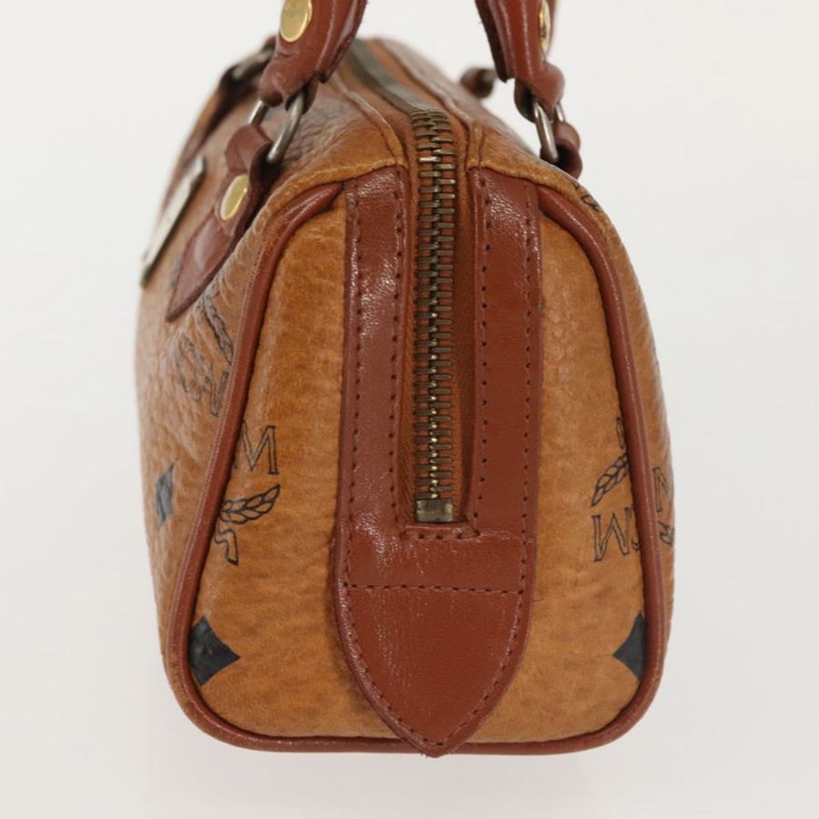 【日本直送】MCM Logoogram Vicetos 手提包 PVC 皮革 棕色 金色 正品 BA6026-2