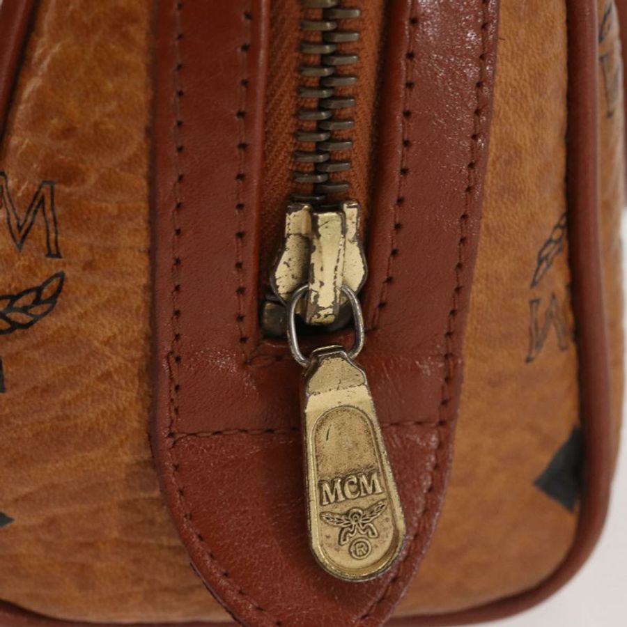 【日本直送】MCM Logoogram Vicetos 手提包 PVC 皮革 棕色 金色 正品 BA6026-9