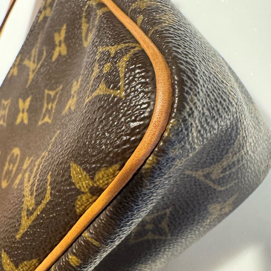 《初。Vintage》 LV 經典老花豆腐包/小方包 (原況皮革)-7