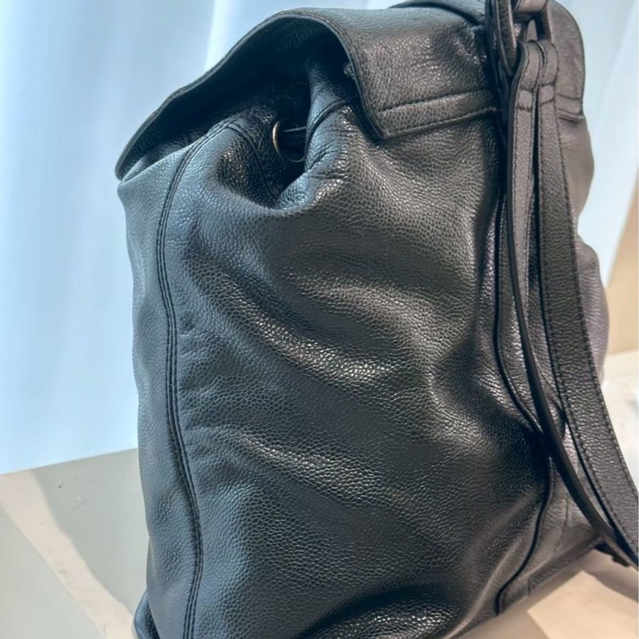 CHANEL 黑色中古雙肩包 5開 vintage-2