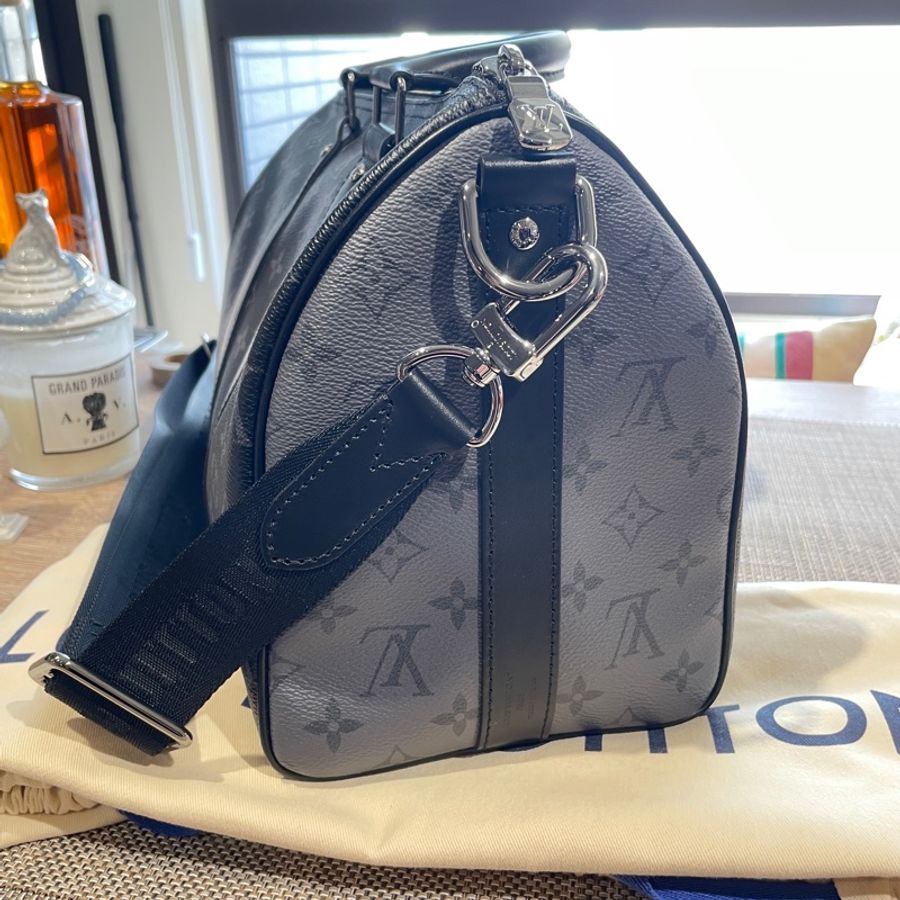 Louis Vuitton Keepall Bandoulière 35 Monogram Eclipse帆布旅行袋-2
