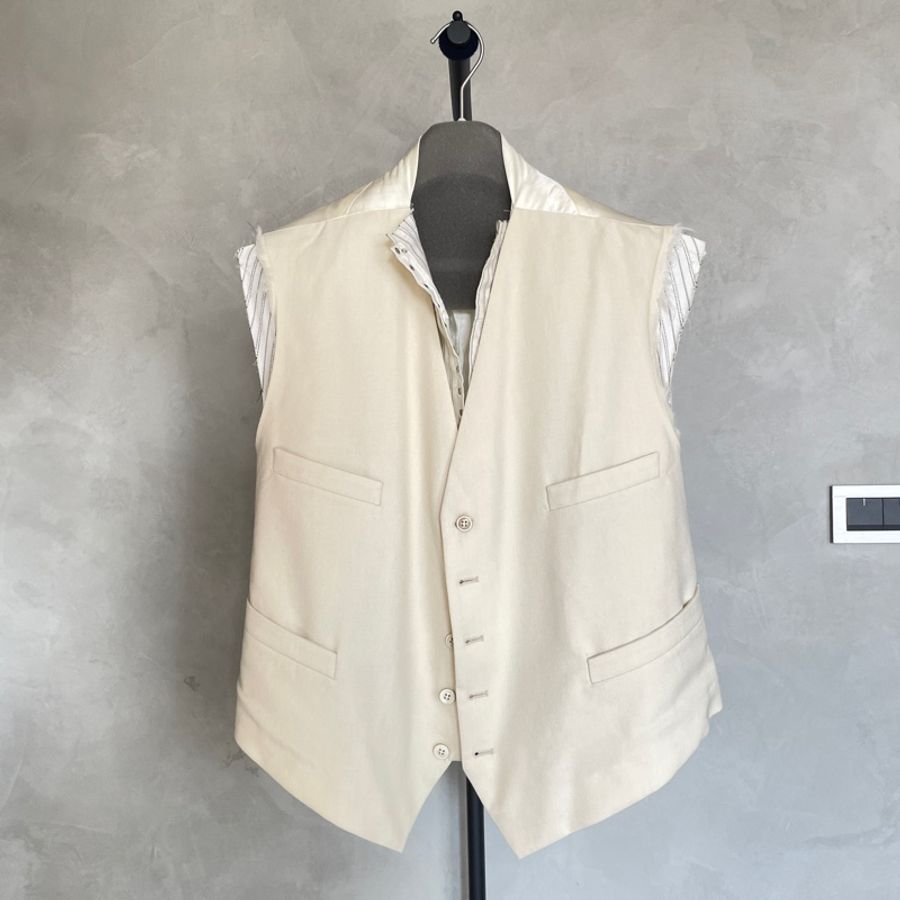 Maison Margiela 米色 馬甲 背心 雙面穿 小眾-4