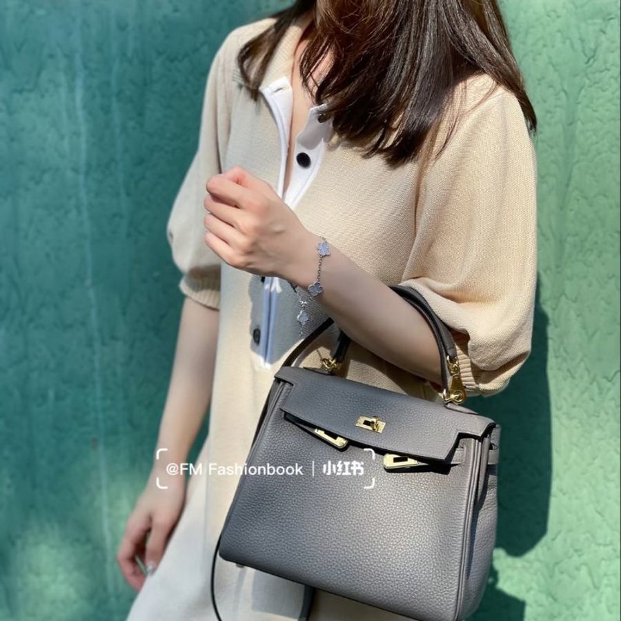 HERMES Kelly 25 - 錫器灰金 Z-1