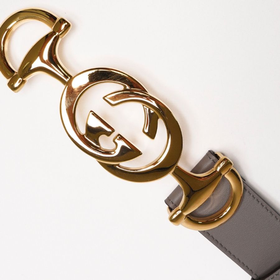 GUCCI ZUMI 灰色皮帶 女款99新-5