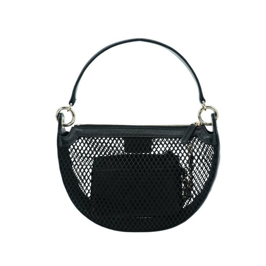 Chanel 展示品 羊皮拚黑網金釦二用包(AP4573-黑)-2