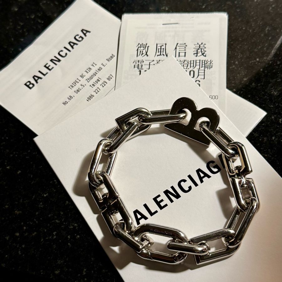 Balenciaga 巴黎世家B Chain銀手鍊-5
