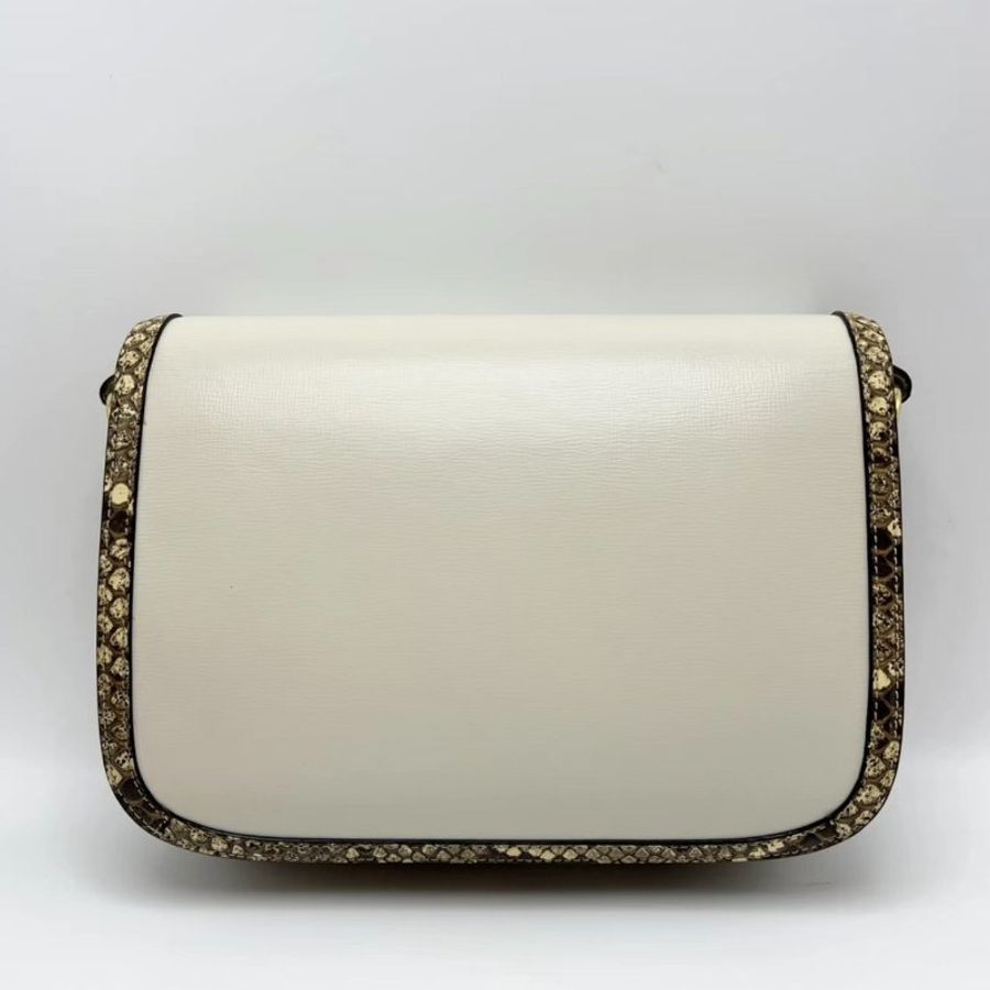 GUCCI 白金蟒蛇皮滾邊1955斜背包25*18*8 98新配件塵袋-5