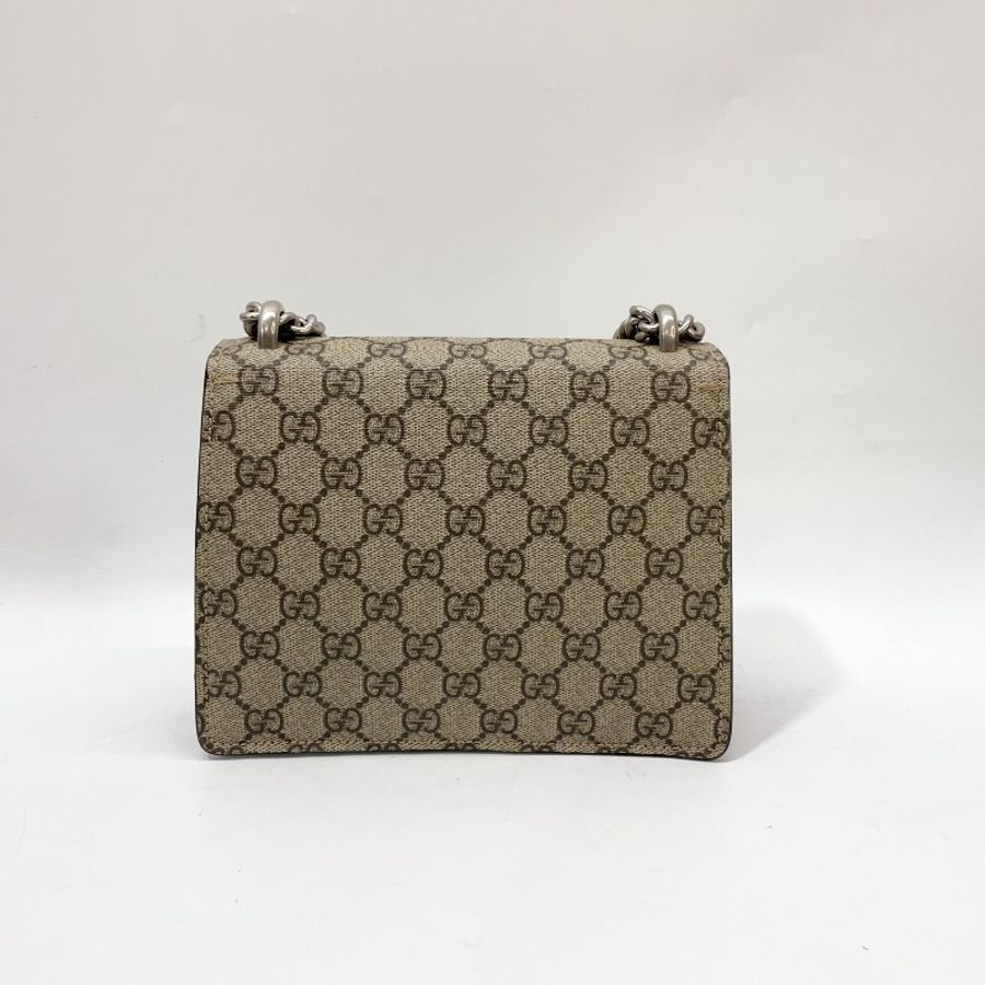 Gucci PVC拼麂皮霧銀釦Dionysns Mini下蓋肩斜酒神包 421970-2