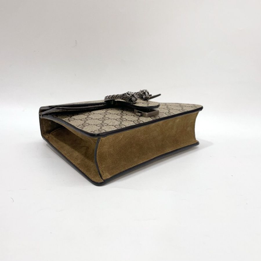Gucci PVC拼麂皮霧銀釦Dionysns Mini下蓋肩斜酒神包 421970-4