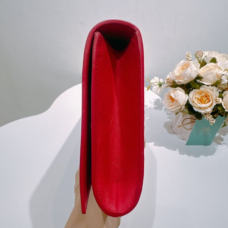 TW4475	Saint Laurent 聖羅蘭 桃紅色 手拎包Leather Clutch Bag Rose Red-3