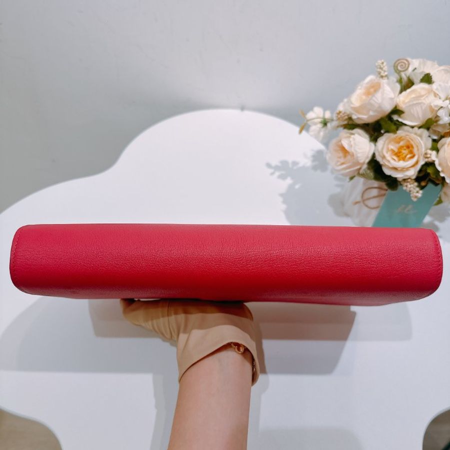 TW4475	Saint Laurent 聖羅蘭 桃紅色 手拎包Leather Clutch Bag Rose Red-5