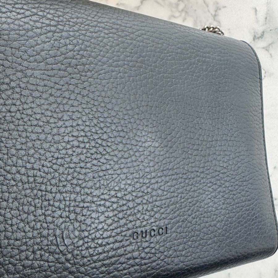 Gucci黑色銀logo三層釦式酒神woc-14