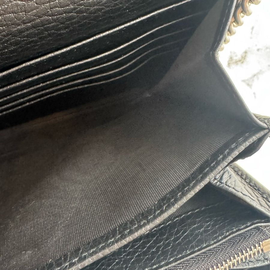 Gucci黑色銀logo三層釦式酒神woc-32