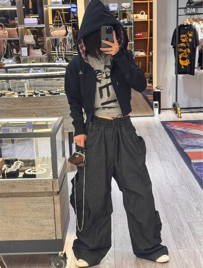 Vivienne Westwood 西太后 短款 連帽衛衣 黑XS M，淺灰 S M-3