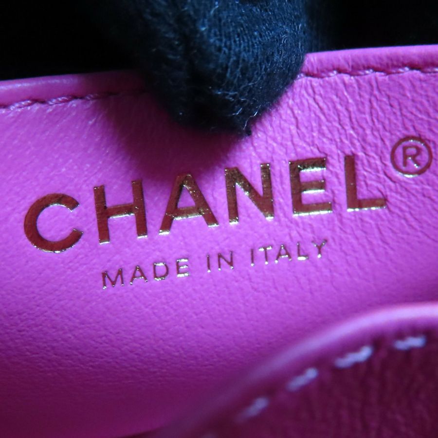 粉紅菱格紋皮革迷你單肩鏈包肩背【CHANEL 香奈兒】 A35200-8
