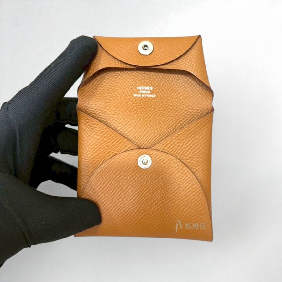 JS1110-HERMES錢包 37金棕銀釦EPSOM Bastia零錢包-5