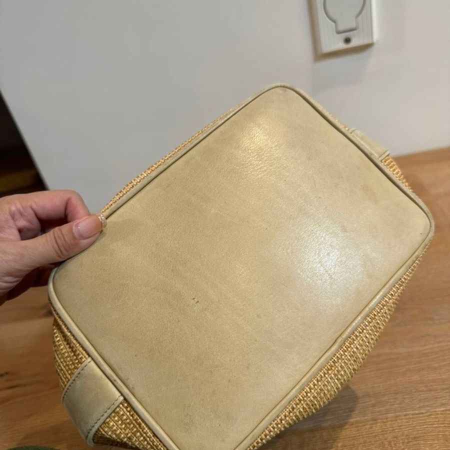 chanel 香奈兒 Vintage Raffia 拉菲草 編織 子母包 水桶包 肩背包 斜背包 側背包 手提包-5