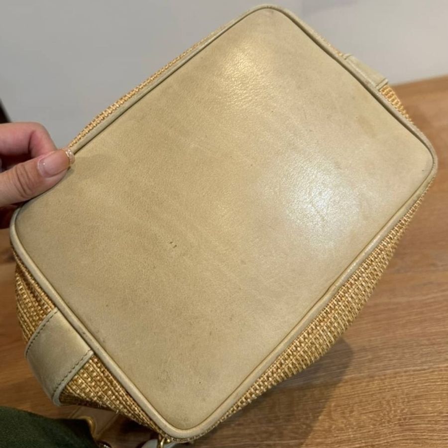 chanel 香奈兒 Vintage Raffia 拉菲草 編織 子母包 水桶包 肩背包 斜背包 側背包 手提包-8