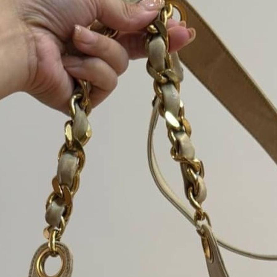 chanel 香奈兒 Vintage Raffia 拉菲草 編織 子母包 水桶包 肩背包 斜背包 側背包 手提包-13
