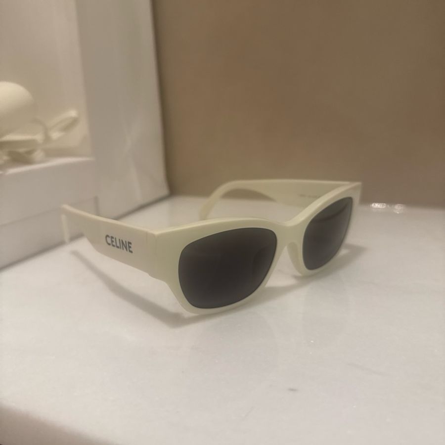 Celine Monochroms 01白色墨鏡 近新大全配-0