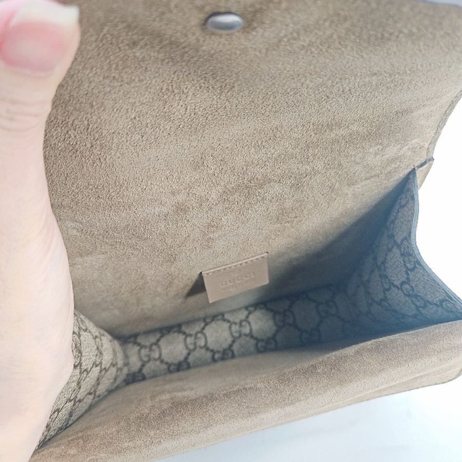 Gucci pvc拼麂皮霧銀釦mini酒神-5