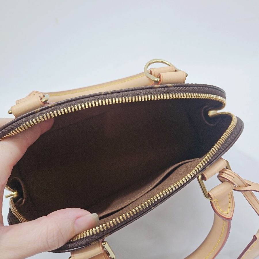 lv 原花金釦Alma BB 手袋斜背包-5