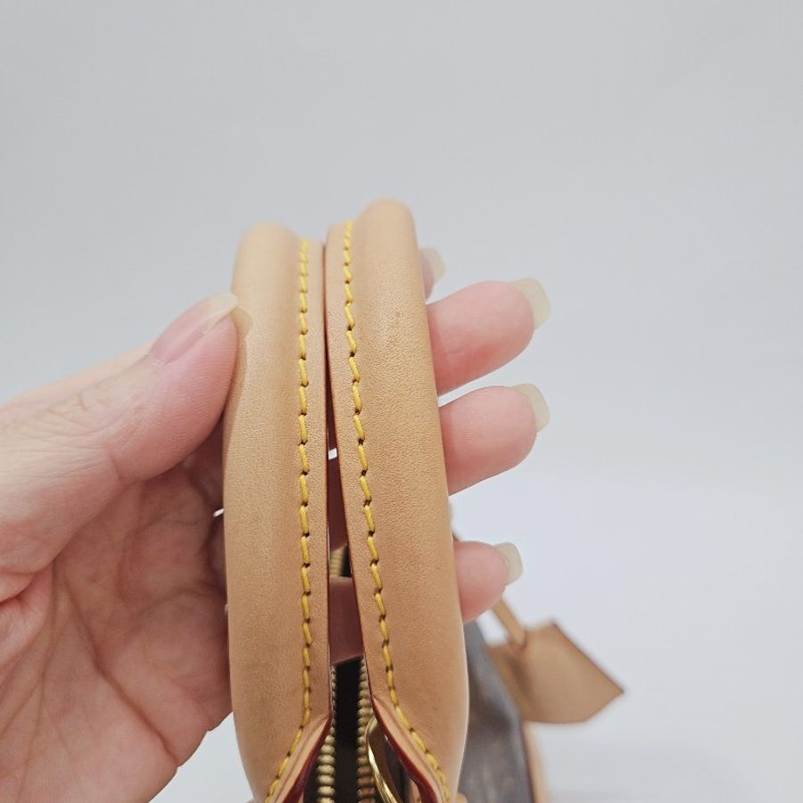 lv 原花金釦Alma BB 手袋斜背包-7