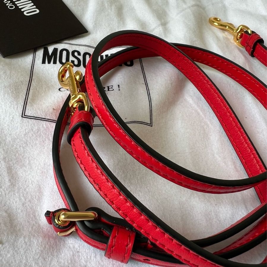 Moschino Tie me bag 肩背手提兩用包(絕美紅)-16