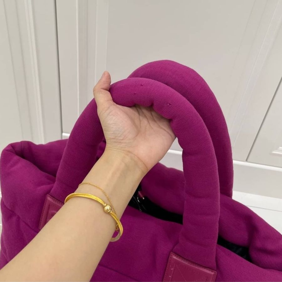 CHANEL 香奈兒 菱格 牛皮 皮革 帆布 Shoulder Bag 银扣 肩背包 空氣包 手提包 黑色/紫色-14