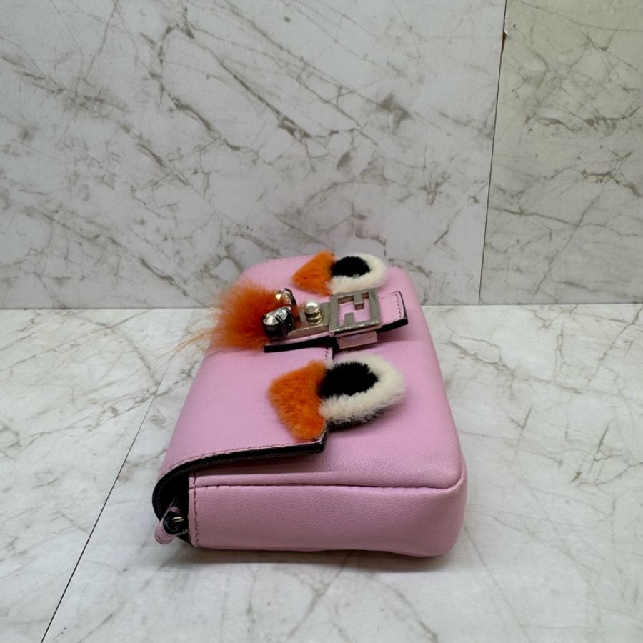 FENDI MICRO BAGUETTE鏈帶手提肩背包/粉-2