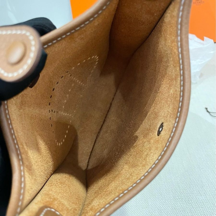 全新Hermes愛馬仕金棕Evelyne mini 伊芙琳TC皮,K刻25年-6