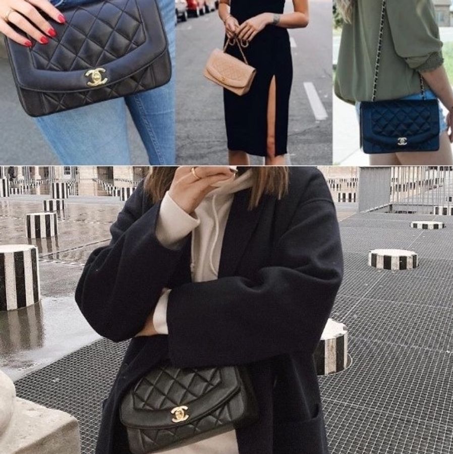 Chanel 香奈兒 Dianna Bag 25 黛妃包 戴妃包 羊皮 黑金 老香 vintage 斜背包 肩背包 側背包 手提-3