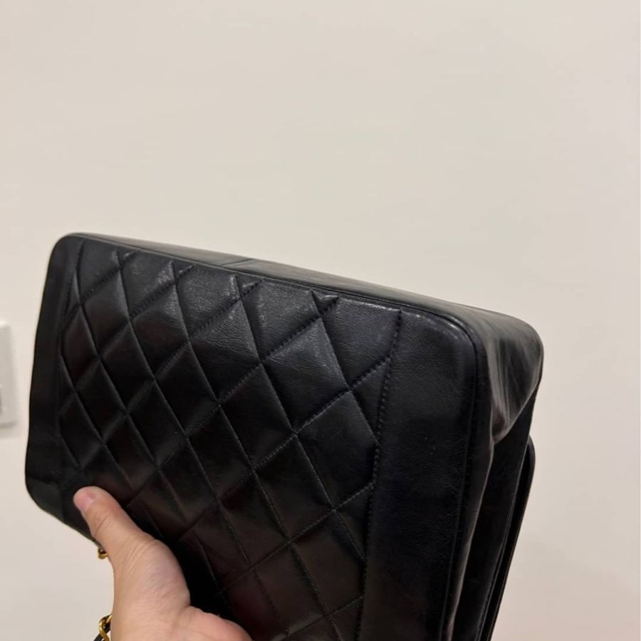 Chanel 香奈兒 Dianna Bag 25 黛妃包 戴妃包 羊皮 黑金 老香 vintage 斜背包 肩背包 側背包 手提-5