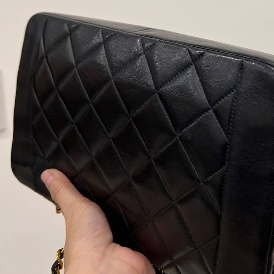 Chanel 香奈兒 Dianna Bag 25 黛妃包 戴妃包 羊皮 黑金 老香 vintage 斜背包 肩背包 側背包 手提-19