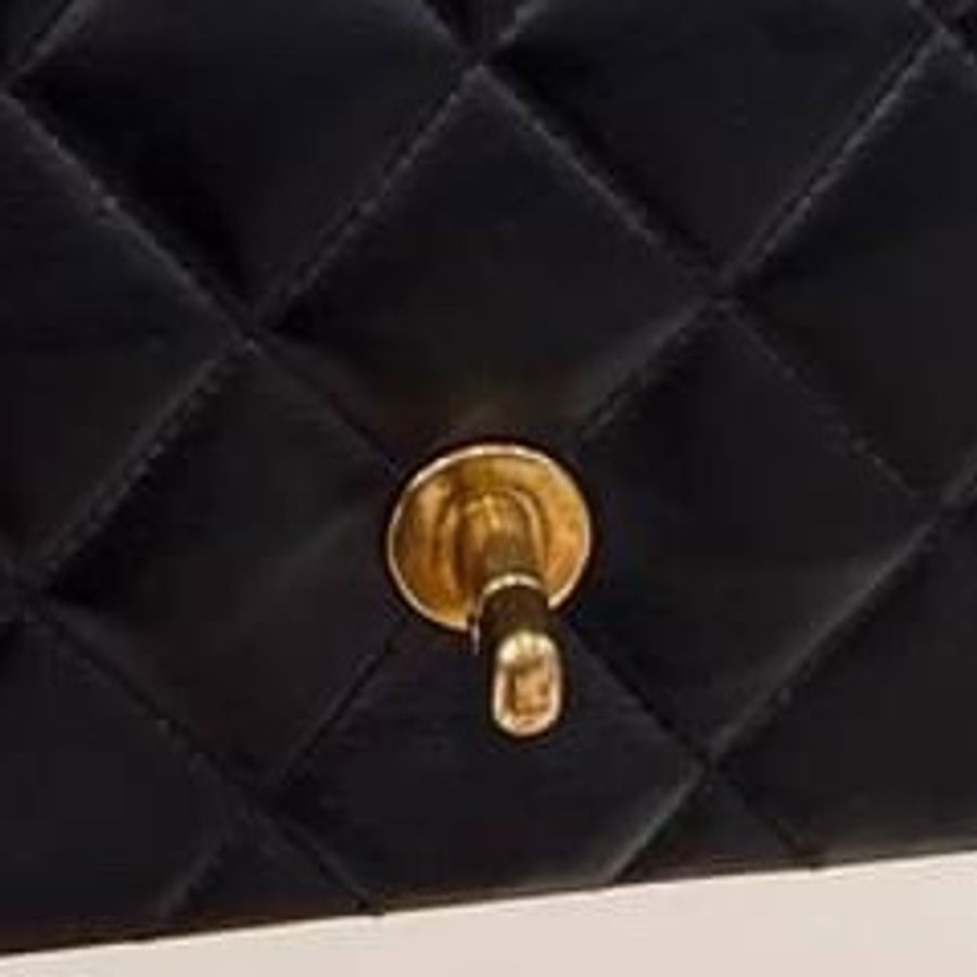 Chanel 香奈兒 Dianna Bag 25 黛妃包 戴妃包 羊皮 黑金 老香 vintage 斜背包 肩背包 側背包 手提-32