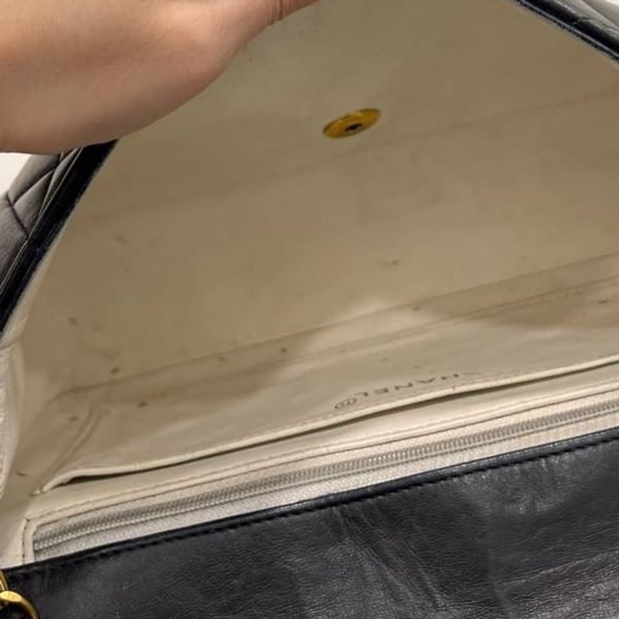 Chanel 香奈兒 Dianna Bag 25 黛妃包 戴妃包 羊皮 黑金 老香 vintage 斜背包 肩背包 側背包 手提-40
