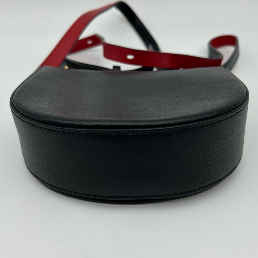 「JL精品代購」 Ferragamo 2021年新款黑金單肩斜挎馬鞍包-7