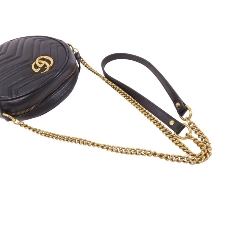 GUCCI 【激減優惠】牛皮皮革GG Marmont金扣鏈帶肩背袋-7