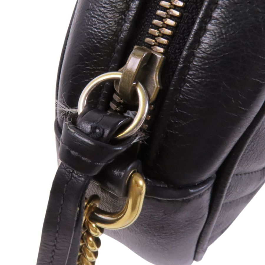 GUCCI 【激減優惠】牛皮皮革GG Marmont金扣鏈帶肩背袋-14