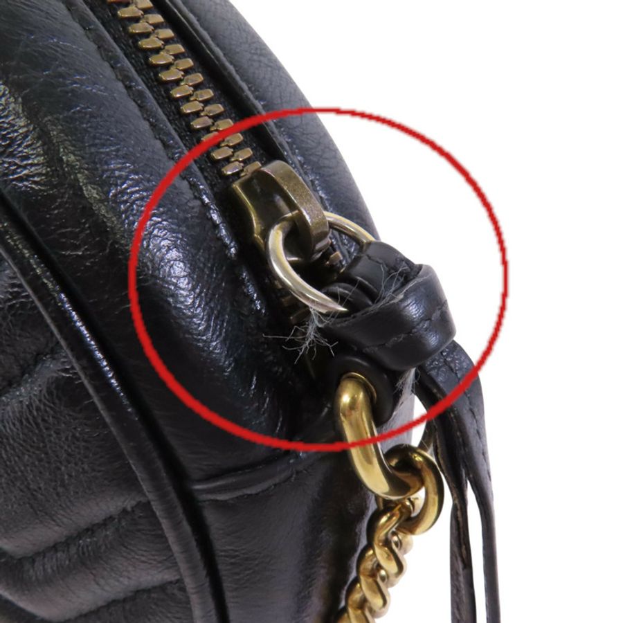GUCCI 【激減優惠】牛皮皮革GG Marmont金扣鏈帶肩背袋-15