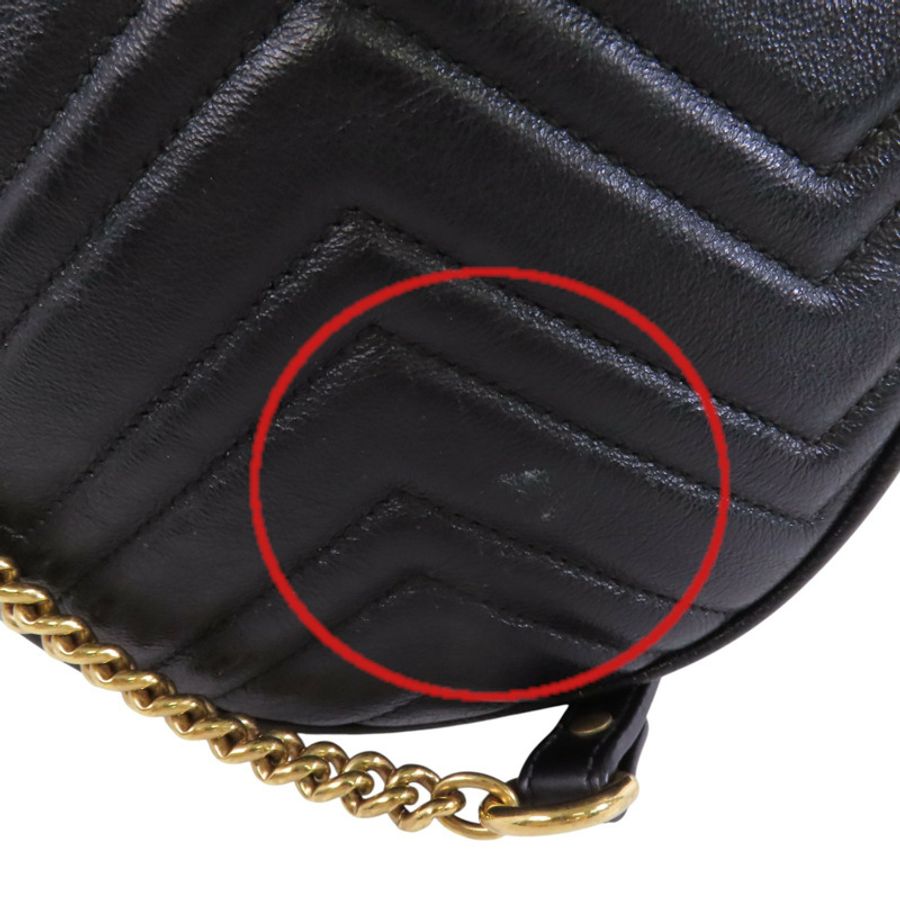 GUCCI 【激減優惠】牛皮皮革GG Marmont金扣鏈帶肩背袋-16