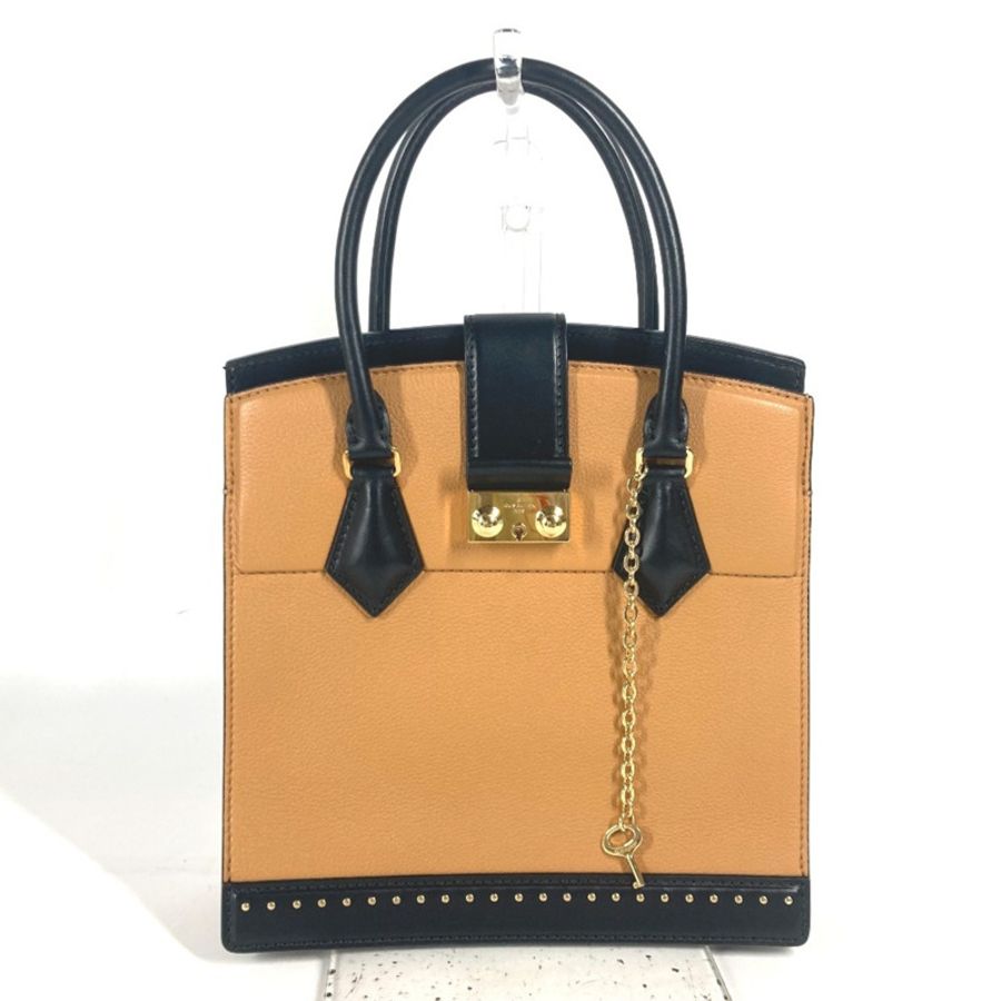LOUIS VUITTON M51654 鉚釘雙色 Cool Marly PM 托特包，皮革手提包，女款，米色-0