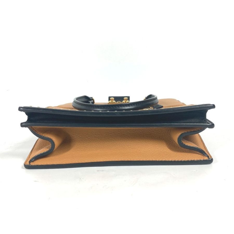LOUIS VUITTON M51654 鉚釘雙色 Cool Marly PM 托特包，皮革手提包，女款，米色-4